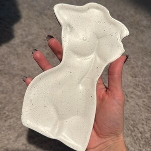 Beautiful Silhouette Body Jewelry Tray White with Black Speckles Minimal Mya